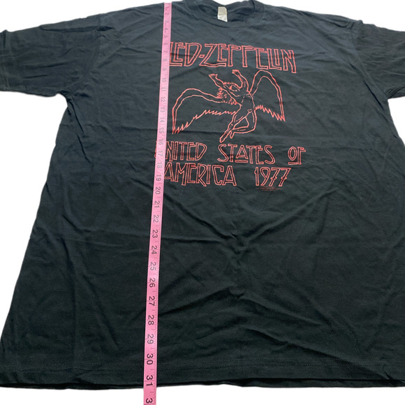 NWOT Led Zeppelin America Tour 1977 Logo T-Shirt Size - XL Color - Black - Picture 6 of 6